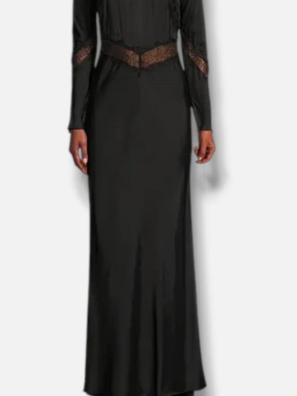 Bec & Bridge Women's Black Spencer Satin & Lace Maxi Dress Size 6